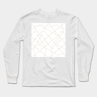 Modern Gold Geometric Strokes Abstract Design Long Sleeve T-Shirt